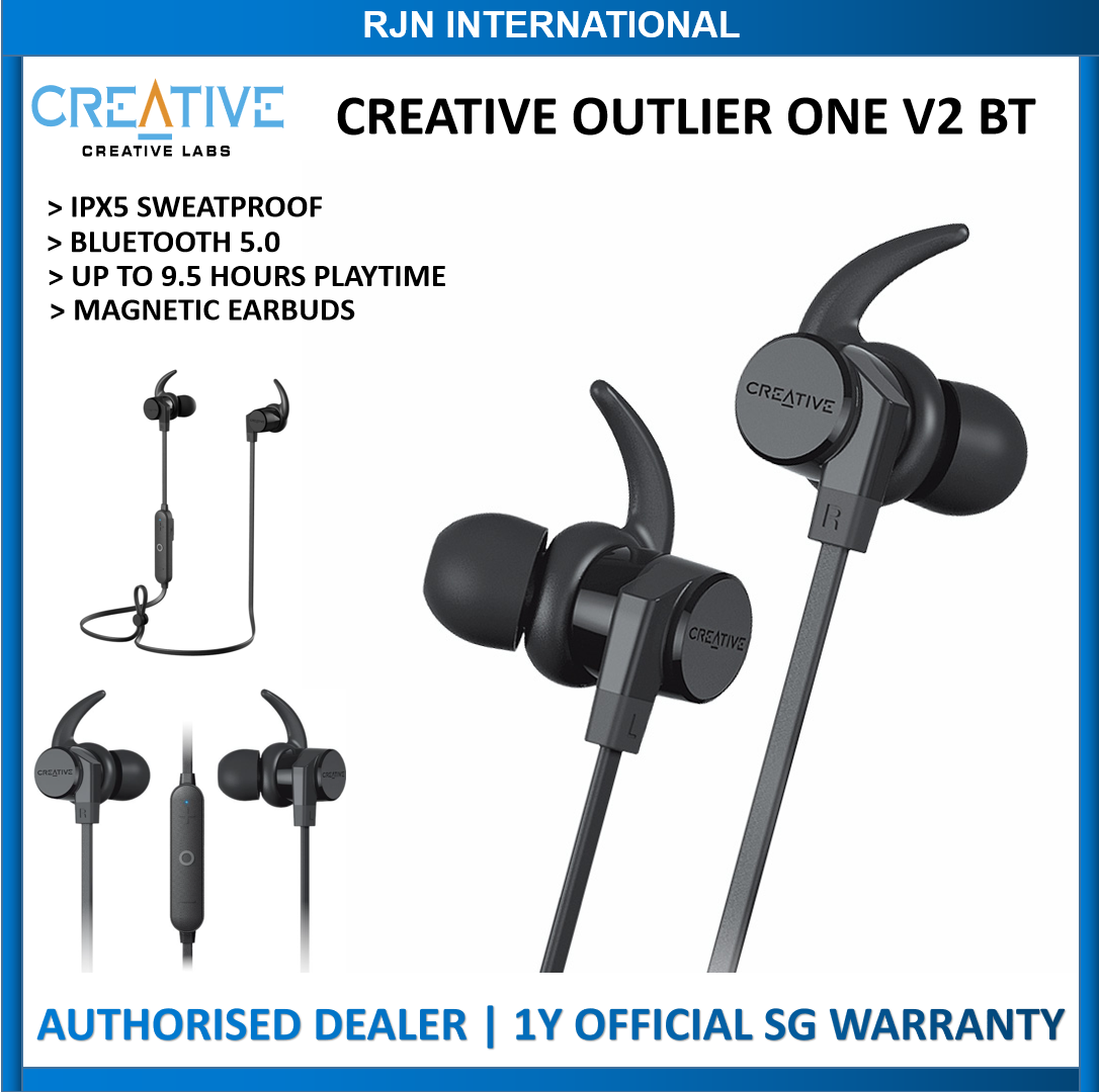 Creative Outlier ONE V2 Wireless Bluetooth Headphone Sweatproof in-Ear Headphones with mic and 9.5 hours battery life