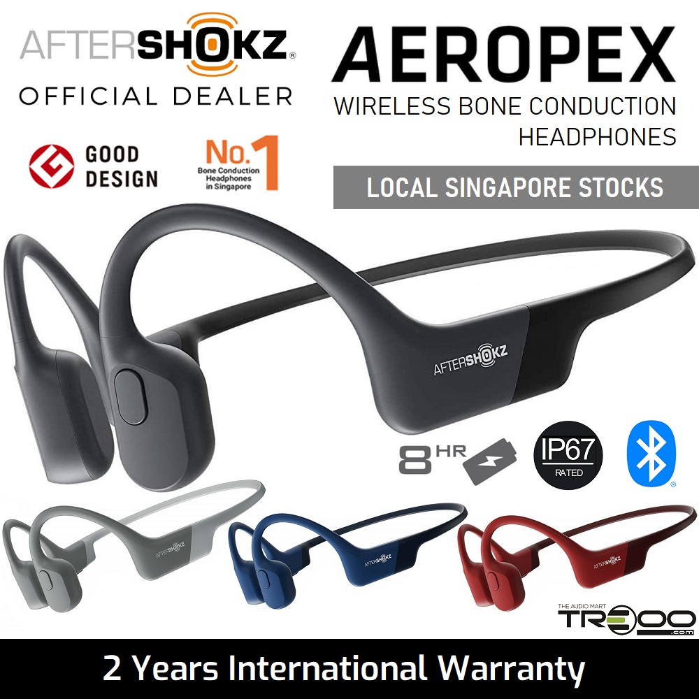 Shokz OpenRun Wireless Bluetooth Bone Conduction Sports Headphone with Built-In Microphone